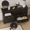 7 Drawer Dresser for Bedroom, Storage Cabinet With Metal Handles, Modern Closet Of Drawers for Living Room
