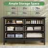 6 Drawer Dresser For Bedroom, Wood Storage Cabinet With Black Handles, Modern Closet Of Drawers for Living Room