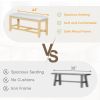 Farmhouse 76inch 6-Piece Extendable Dining Table Set Trestle Kitchen Table Set with 18inch Removable Leaf and Upholstered Dining Chair and Bench