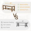 Farmhouse 76inch 6-Piece Extendable Dining Table Set Trestle Kitchen Table Set with 18inch Removable Leaf and Upholstered Dining Chair and Bench