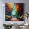 Hand Painted Oil Painting Abstract Original Romantic Cityscape Oil Painting On Canvas Large Wall Art Colorful Tree Painting Custom Painting Livin