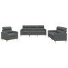 Sofa Set Dark grey Fabric (100% polyester), metal, textilene, plywood