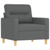 Sofa Set Dark grey Fabric (100% polyester), metal, textilene, plywood