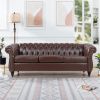 84.65" Rolled Arm Chesterfield 3 Seater Sofa.