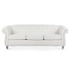 84.65" Rolled Arm Chesterfield 3 Seater Sofa.
