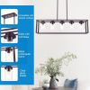 Lighting 5-Light Dining Room Light Modern Pendant Lighting for Kitchen Island with Clear Glass Shade Linear Cage Chandelier Hanging Ceiling Light in M