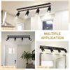 3-Lights LED Track Lighting Fixtures, Flexible Black Ceiling Directional Spot Light