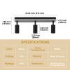 3-Lights LED Track Lighting Fixtures, Flexible Black Ceiling Directional Spot Light