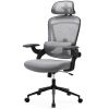 High Back Desk Chair with Adjustable Lumbar Support & Headrest,Comfortable Mesh Computer Chair with Soft Flip Up Arms, Adjustable Height and 120°Tilt