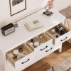 7 Drawer Dresser For Bedroom, Wood Storage Cabinet With Black Handles, Modern Closet Of Drawers for Living Room