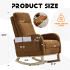 Modern Accent Rocking Chair Rocking Chair with Solid Wood Legs, Upholstered Nursery Glider Rocker, Comfy Armchair with Side Pocket