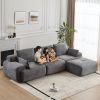 Modern Memory Foam Compressed Sofa,Large Sectional Couches for Living Room,Pet-Friendly Cloud Modular Sectional Sofa,Corduroy Fabric