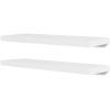 2 White MDF Floating Wall Display Shelves Book/DVD Storage