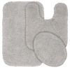 3 Piece Shaggy Nylon Washable Bathroom Rug