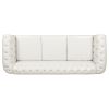 84.65" Rolled Arm Chesterfield 3 Seater Sofa.