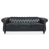 84.65" Rolled Arm Chesterfield 3 Seater Sofa.