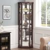 Corner Lighted Curio Cabinet Corner Glass Cabinet Lighted Curio Cabinet Corner Display Case for Living Room, Curio Cabinet, Antique collection, Wine