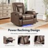 Recliner Sofa with Power Recline, Adjustable Split Back, USB Charging, Bluetooth Speakers & LED LightingRecliner Sofa with Power Recline
