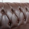 84.65" Rolled Arm Chesterfield 3 Seater Sofa.
