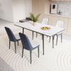 47"-63" expandable dining table set for 2-6 people, equipped with PU fabric thick cushioned dining chair and an elegant and spacious dining table