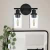 5-Light Bathroom Light Fixtures, Brushed Nickel Modern Vanity Lights Over Mirror with Clear Glass Shade