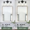 5-Light Bathroom Light Fixtures, Brushed Nickel Modern Vanity Lights Over Mirror with Clear Glass Shade