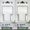 5-Light Bathroom Light Fixtures, Brushed Nickel Modern Vanity Lights Over Mirror with Clear Glass Shade