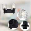 4-Light Wall Sconce Lighting with Hammered Glass Shade, Industrial Black Bathroom Lights Over Mirror