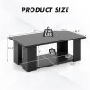 Large 41 Inch 2-tier Wooden Modern Coffee Table with Storage Shelf living room table