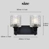 4-Light Wall Sconce Lighting with Hammered Glass Shade, Industrial Black Bathroom Lights Over Mirror