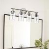5-Light Bathroom Light Fixtures, Brushed Nickel Modern Vanity Lights Over Mirror with Clear Glass Shade