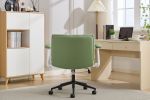 Leather Criss Cross Chair with Flip-Up Armrests, Cross Legged Office Chair on Wheels