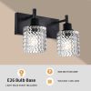 4-Light Wall Sconce Lighting with Hammered Glass Shade, Industrial Black Bathroom Lights Over Mirror