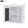 35'' x 27.5'' Medicine Cabinet, Wall Mounted Bathroom Storage Cabinet, Modern Bathroom Wall Cabinet with Mirror