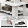 Large 41 Inch 2-tier Wooden Modern Coffee Table with Storage Shelf living room table