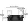 Rustic Wall Light Fixture in Matte Black Finish, 6 Light Bathroom Vanity Lighting with Clear Glass Shade