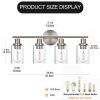 5-Light Bathroom Light Fixtures, Brushed Nickel Modern Vanity Lights Over Mirror with Clear Glass Shade