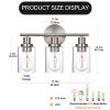 5-Light Bathroom Light Fixtures, Brushed Nickel Modern Vanity Lights Over Mirror with Clear Glass Shade