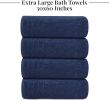 Pack of 4 Extra Large Bath Towels 30 x 60 Inches, 100% Cotton, Larger & Lighter Weight, Quicker to Dry, Super Soft and Absorbent, Perfect for Bathroom