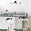 5-Light Bathroom Light Fixtures, Brushed Nickel Modern Vanity Lights Over Mirror with Clear Glass Shade