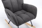 Rocking Chair, Soft Teddy Velvet Fabric Rocking Chair for Nursery