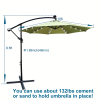 W65642335  Outdoor Dew Table Lamp Solar Umbrella 10 ft Solar Light Umbrella LED Lighting Umbrella 8 rib umbrella crank / Cross Base Lemon Green Solar