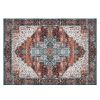 Vintage Area Rug Modern Non Slip Carpet Boho Low Pile Soft Rug Waterproof Machine Washable Rug for Living Room Bedroom Kitchen Dining Room Under Table