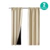 Rod Pocket Thermal Insulated with Coated Lining 52 in. W x 63 in. L Indoor Blackout Curtains (Set of 2)