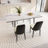 47"-63" expandable dining table set for 2-6 people, equipped with PU fabric thick cushioned dining chair and an elegant and spacious dining table