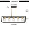 Lighting 5-Light Dining Room Light Modern Pendant Lighting for Kitchen Island with Clear Glass Shade Linear Cage Chandelier Hanging Ceiling Light in M