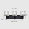 4-Light Wall Sconce Lighting with Hammered Glass Shade, Industrial Black Bathroom Lights Over Mirror