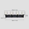 4-Light Wall Sconce Lighting with Hammered Glass Shade, Industrial Black Bathroom Lights Over Mirror