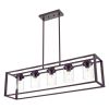 Lighting 5-Light Dining Room Light Modern Pendant Lighting for Kitchen Island with Clear Glass Shade Linear Cage Chandelier Hanging Ceiling Light in M