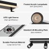3-Lights LED Track Lighting Fixtures, Flexible Black Ceiling Directional Spot Light